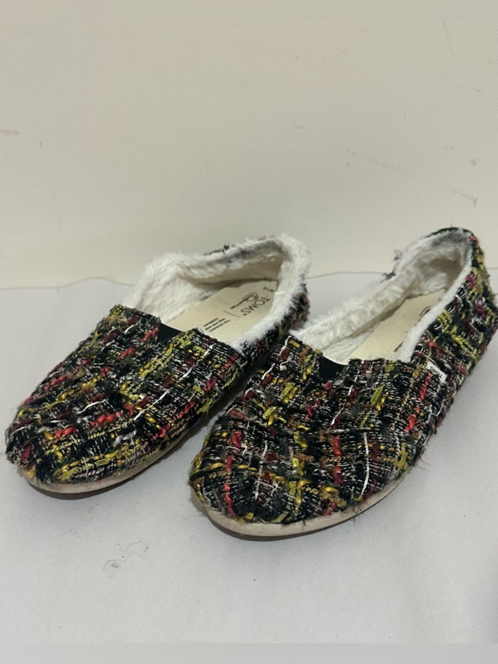 TOMS Size 10 Alpargata Tweed Multicolor Slip-On Flats